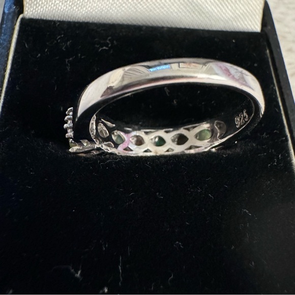 Opal ring with diamonds size 8 in 925 sterling silver - Picture 2 of 4